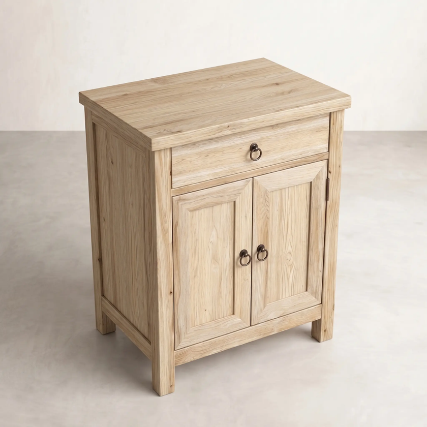 Elm bedside table