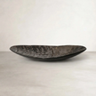 Oval Horn Salt Dish — shallow elongated dish in natural buffalo horn