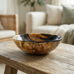 a textured polished bowl made from buffalo horn