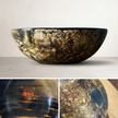 a textured polished bowl made from buffalo horn