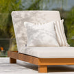 Luca Linen Outdoor Cushion — weather-treated washed European linen with panel stitch detail