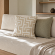 Toma Cushion - Natural — quiet natural jacquard with irregular motifs
