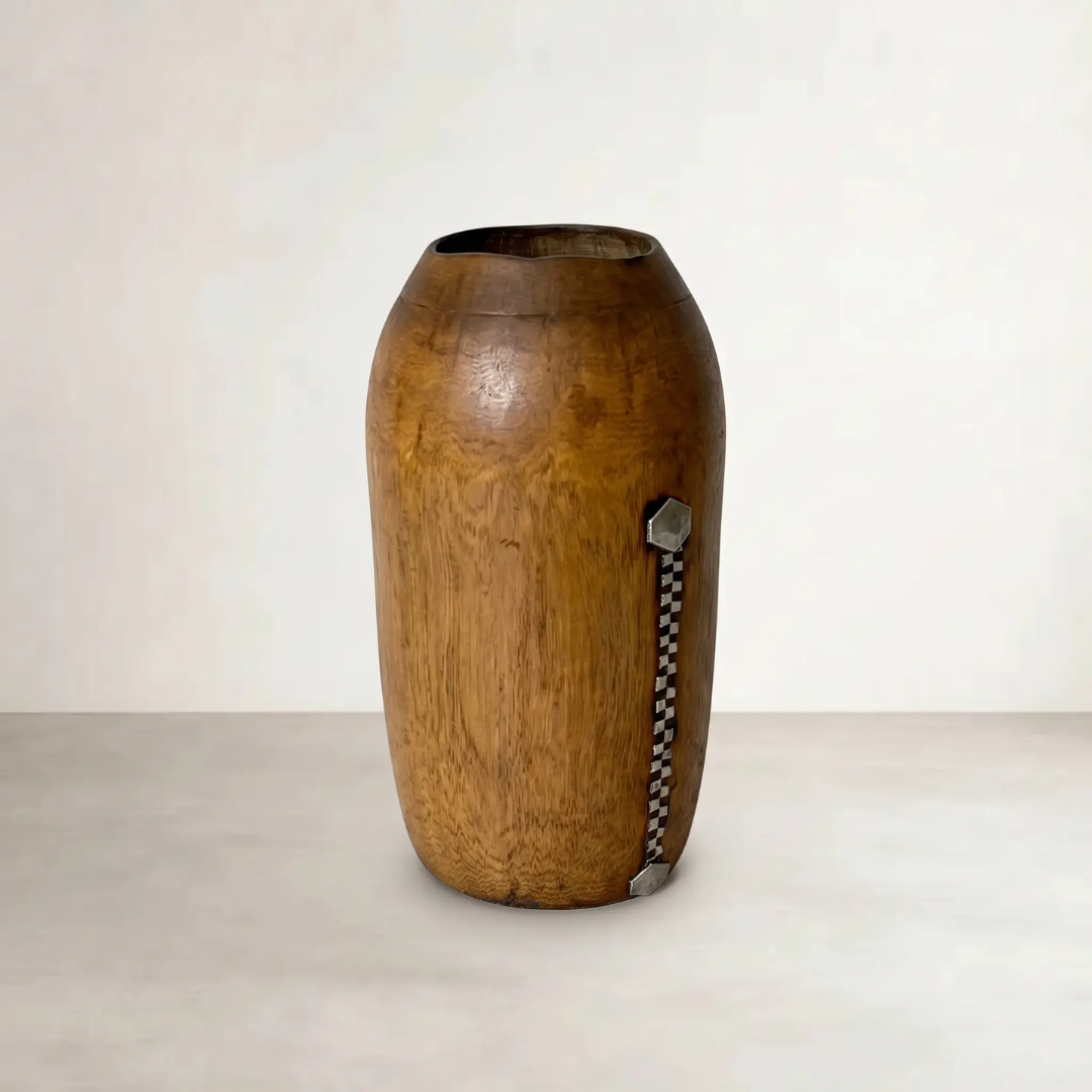 Tutsi Milk Jug Vintage — vertical silver inlay strip running neck to base