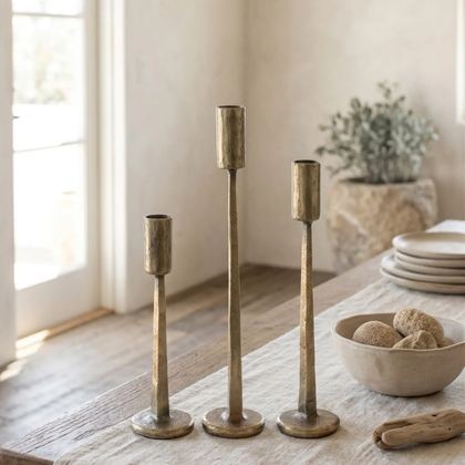 brass candlestands handforged artisan