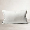 Luca Linen Outdoor Lumbar Cushion — weather-treated washed linen with panel stitch detail