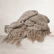 Wabi Throw — chunky knit throw in natural reclaimed linen yarns