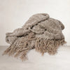 Wabi Throw — chunky knit throw in natural reclaimed linen yarns