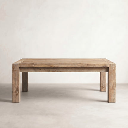 Wooden table on a plain background