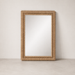 Anda Wall Mirror — rectangular mirror in a hand-carved fluted mango wood frame