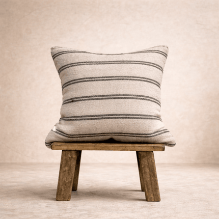 Angaston Handloomed Cushion Cover — Black Stripe | Coastalis Living + Design