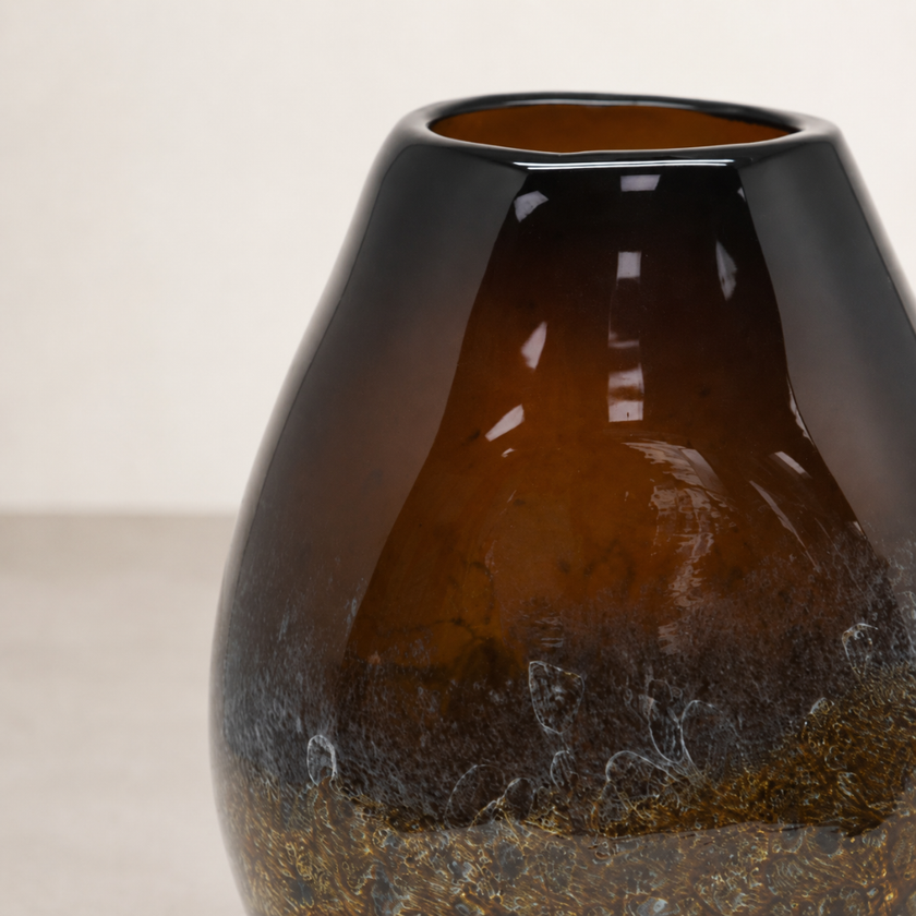 Argilla Vase - Small — brown deepening through the wall of the glass