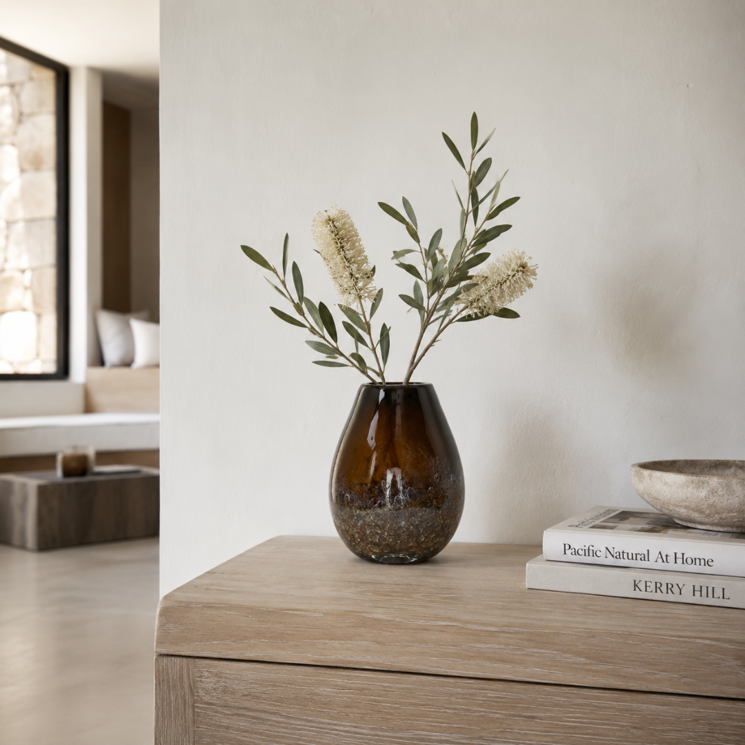 Argilla Vase - Small — colour pooling darker at the textured base