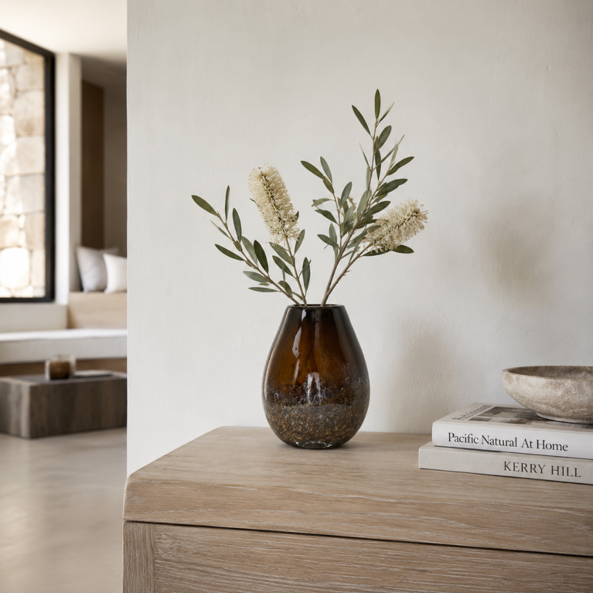 Argilla Vase - Small — colour pooling darker at the textured base