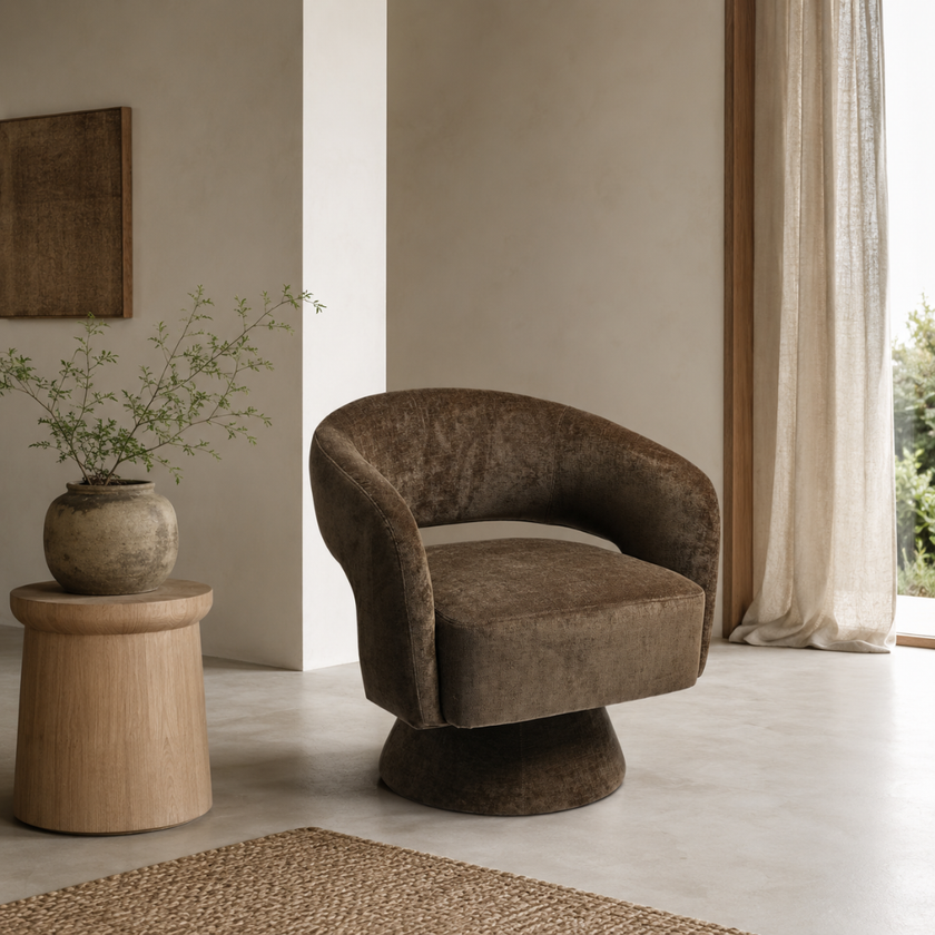 brown occasional chair