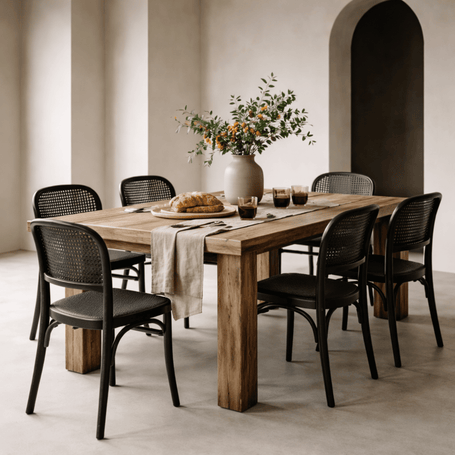 Bahamas Cane Dining Chair — Black | Coastalis Living + Design