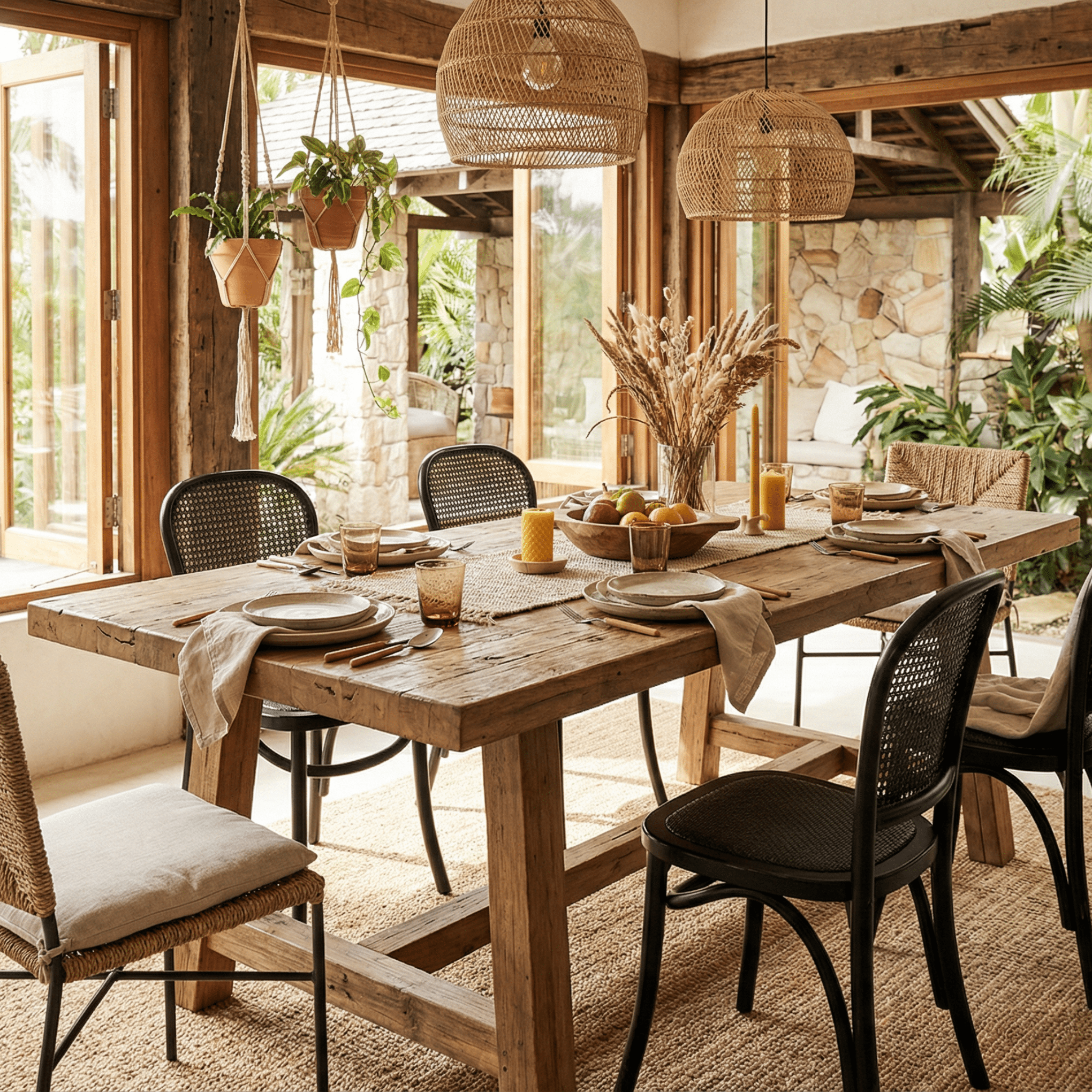 Bahamas Cane Dining Chair — Black | Coastalis Living + Design