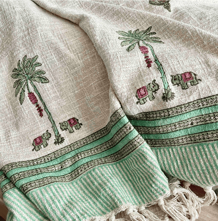 Banana Palm Tree Tassle Throw - Coastalis