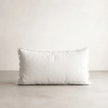 Coastalis Living + Design Bedouin Linen Lumbar Cushion in Ivory with fringed edges