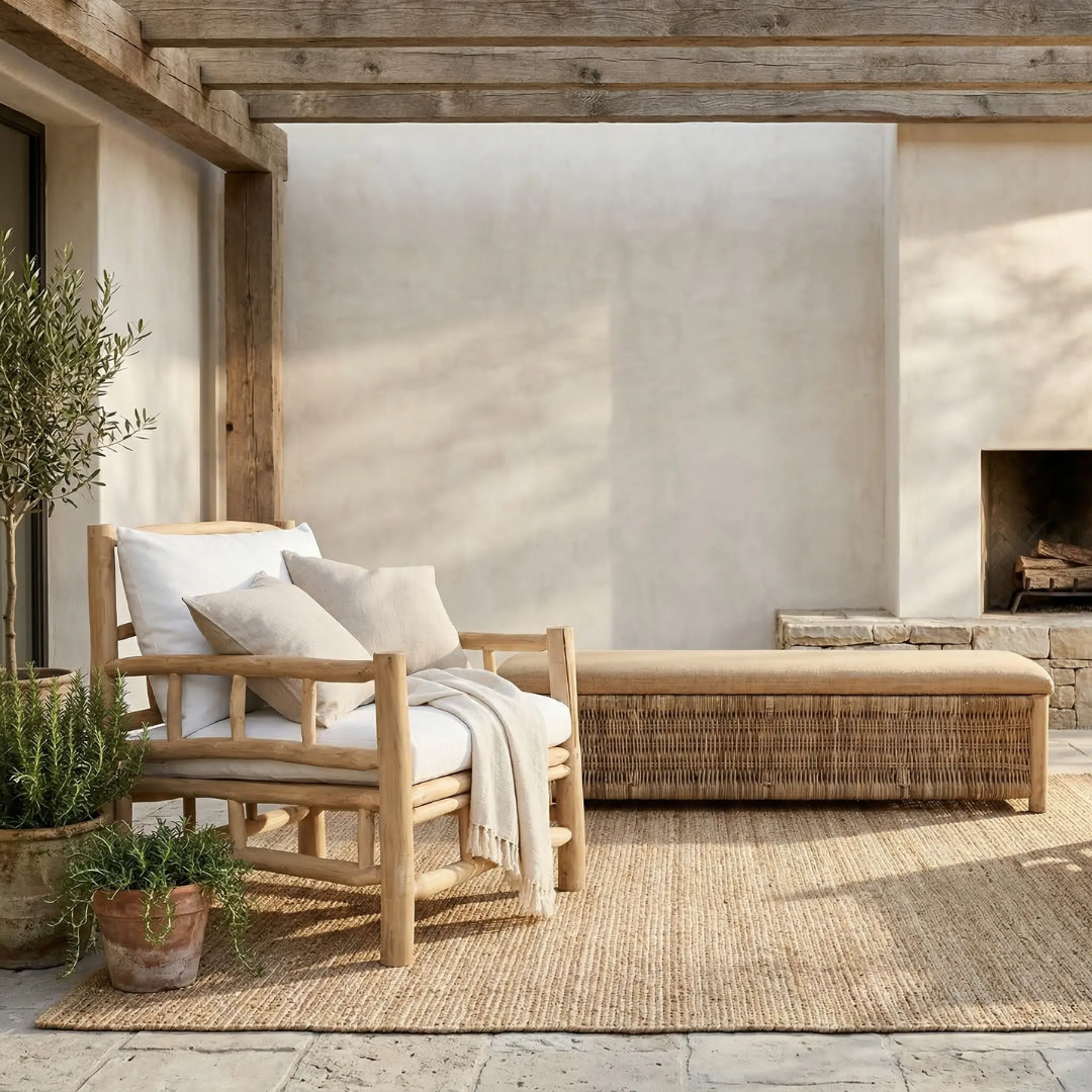 Calma Wicker Bench
