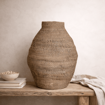 Buhera Basket — Handwoven Natural Grass | Coastalis Living + Design