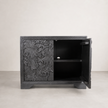 Castaway 2 Door Cabinet - Black — mango wood cabinet with internal shelves in black