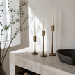 Vesta Forged Iron Candle Stands — Set of 3