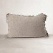 Coastalis Living + Design Bedouin Linen Lumbar Cushion in Natural with fringed edges