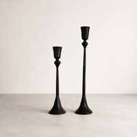 Nyx Forged Iron Candle Stands — Set of 2