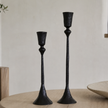 Nyx Forged Iron Candle Stands — closer view of the two heights side by side