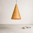 Cono Pendant — ribbed weave running vertically up the cone