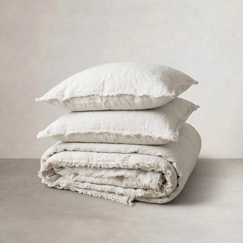 French Linen Quilt Cover - Off White