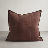 Luca Linen Cushion - Chocolate