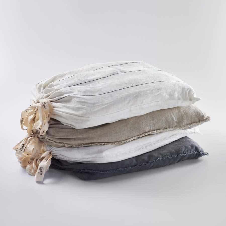 Coastalis Living + Design French Linen Pillowcase stack in assorted colours