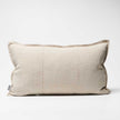 Luca Linen Outdoor Cushion - Natural — garment-dyed natural linen with colour set in the weave