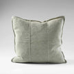 Luca Linen Outdoor Lumbar Cushion — weather-treated washed linen with panel stitch detail