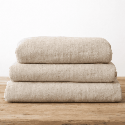 Handloomed Linen Cloth – Natural and White Stripe | Coastalis Living + Design