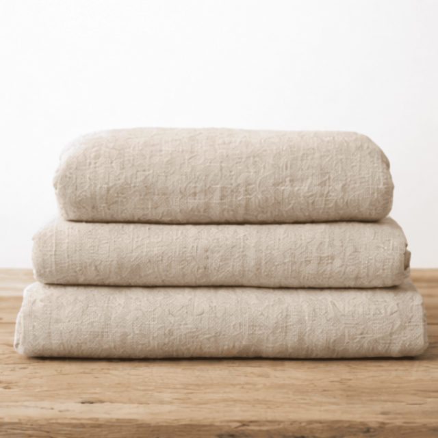 Handloomed Linen Cloth – Natural and White Stripe | Coastalis Living + Design