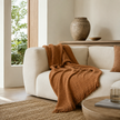 Lido Throw - Toffee — stonewashed toffee throw with a lived-in feel