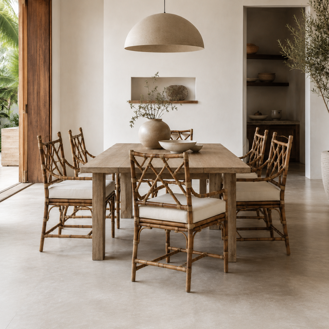 Nido Dining Chair — dining chair in natural rattan with visible weave