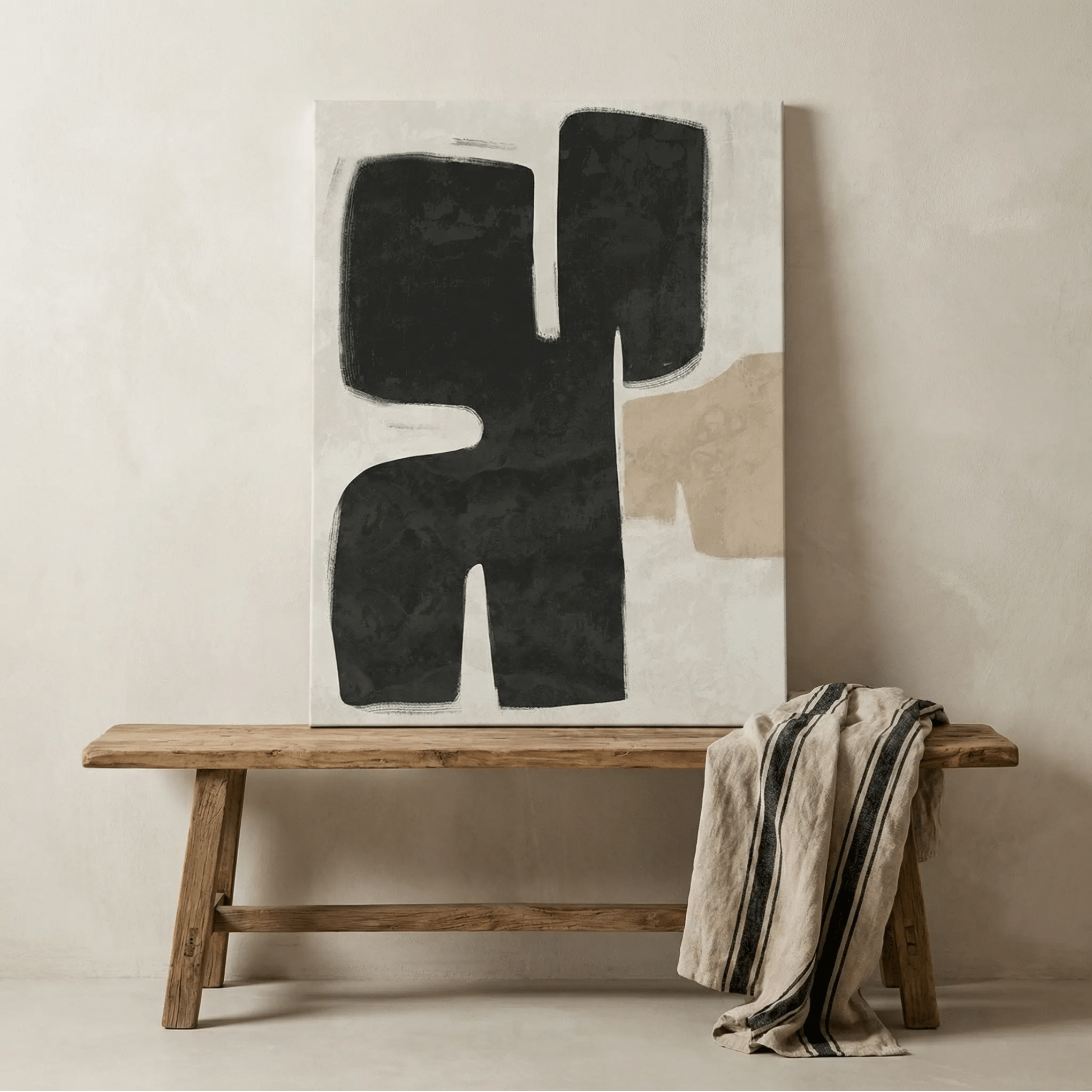 Poised Black Canvas Art Print — 75x100cm | Coastalis Living + Design