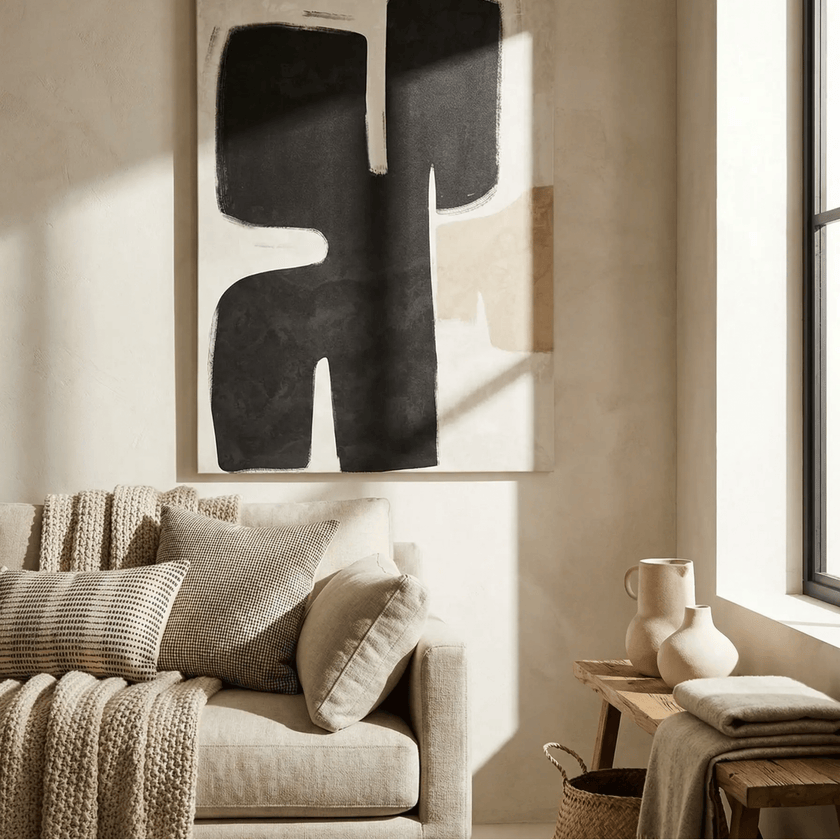 Poised Black Canvas Art Print — 75x100cm | Coastalis Living + Design
