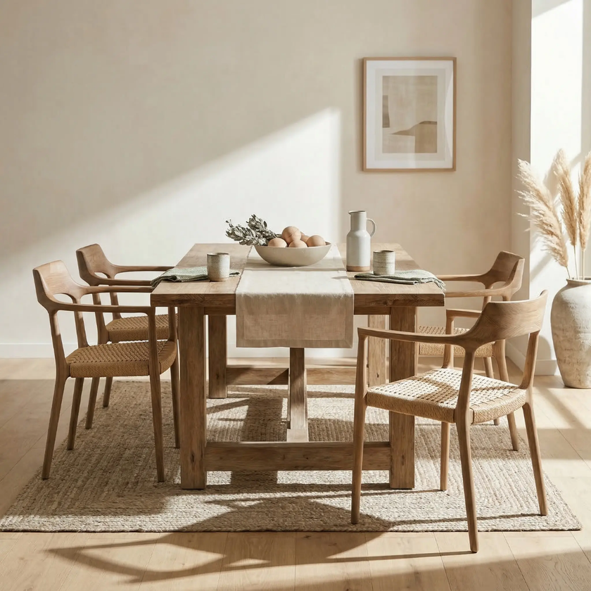 Porter Armchair — natural ash frame with visible grain and gently curved arms