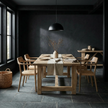 Porter Armchair — woven rope backrest set into a light timber frame