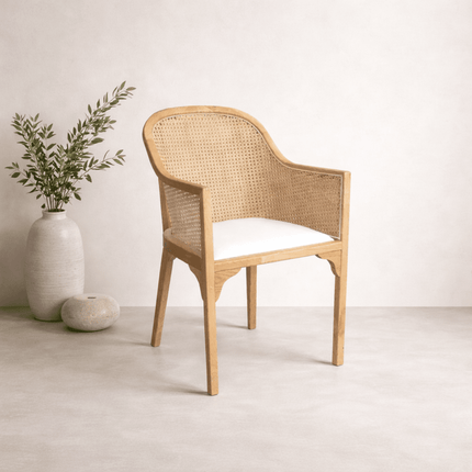 Selina Cane Dining Chair — Natural | Coastalis Living + Design