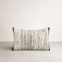 Ema Silk/Cotton Lumbar Cushion - Black