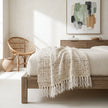 Wabi Throw — off-white throw with a tactile, irregular weave